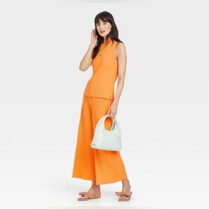 A New Day Women's High-Rise Wide Leg Ribbed Ankle Pants (Medium)